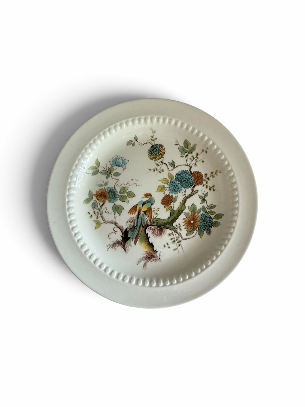 Decorative Floral Bird Ceramic Dinner Plate in Cream by Royal Cauldon Paradise